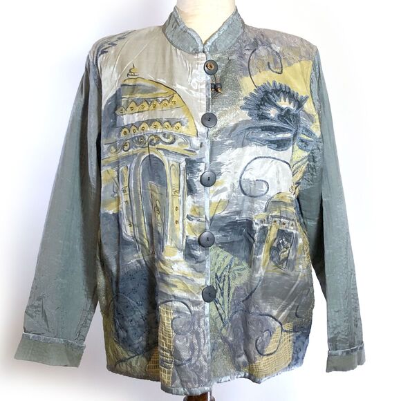 Drapers Damons Gray Scene Jacket Medium - Picture 1 of 8